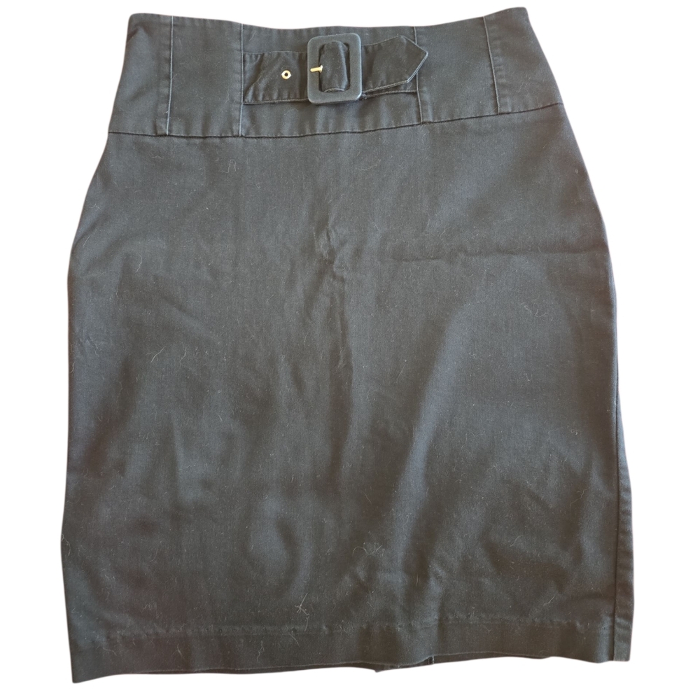 Star City Black Pencil Skirt with Attached Belt